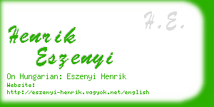 henrik eszenyi business card